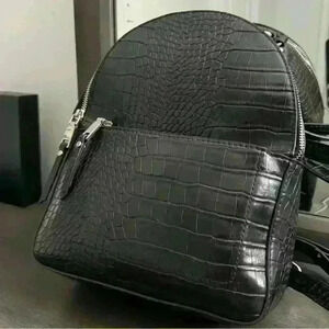 Women’s Black  Snake-print Mini Backpack